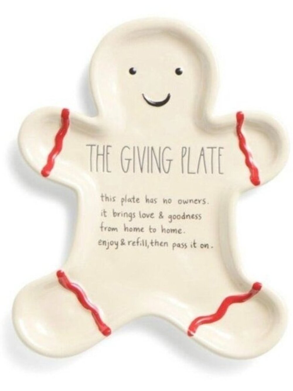 Rae Dunn "The Giving Plate" Gingerbread Man – New with Tags